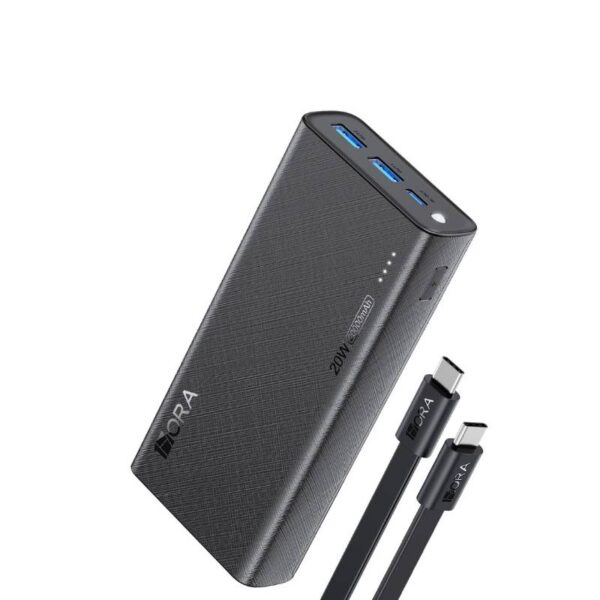 power bank 1hora de 20000 mAh de color negro
