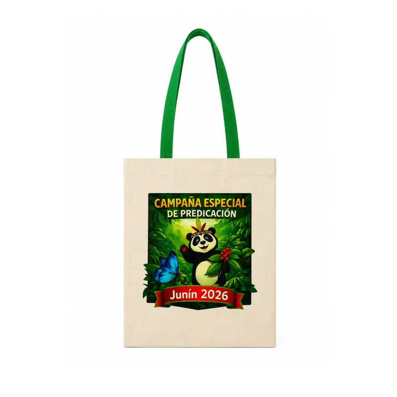 bolsas de tocuyo sublimados con asas de color verde